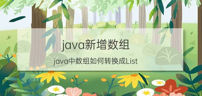 java新增数组 java中数组如何转换成List？